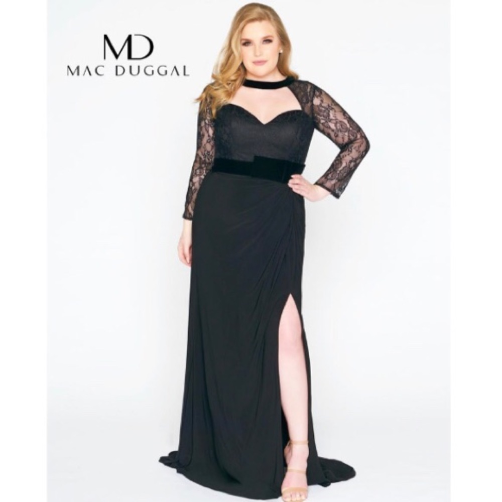 NWT MAC Duggal Fabulouss Suede and Lace Dress 67607